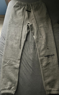 ESSENTIALS Fear of God Gray Fleece Jogger Pants S Drawstring Elastic Waist