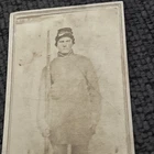 Civil War Soldier Holding His Rifle .  Cdv Format