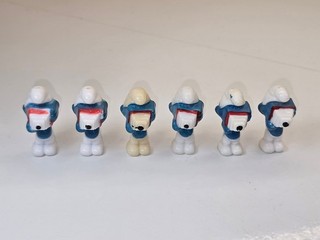 VARIANTEN D EDDS 6x verschiedene Touristen Schlümpfe 1981 ORI TOP