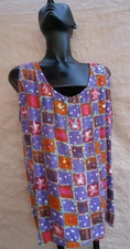 Vintage Tank Top Pink Multicolor Beaded Purple Rayon Grunge era SAMPLE 1992