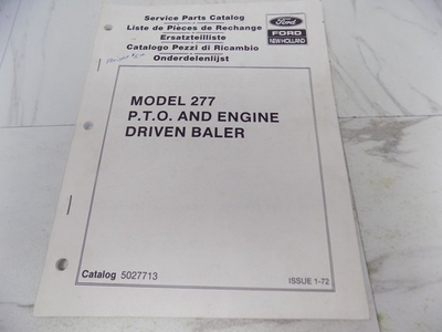 #ad Ford New Holland Model 277 PTO Engine Driven Baler Service Parts Catalog $13.50