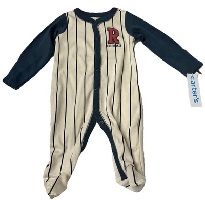 Carters Baseball Rookie Footed One Piece 0-3 Months Baby Boy Long Sleeve NWT