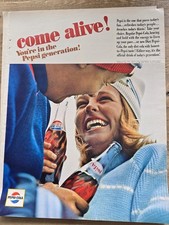 1965 Diet Pepsi Come Alive young couple bottles Vintage ad