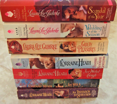 LOT OF 7  ROMANCE NOVELS  (4) by Lorraine Heath & (3) by Laura Lee Guhrke