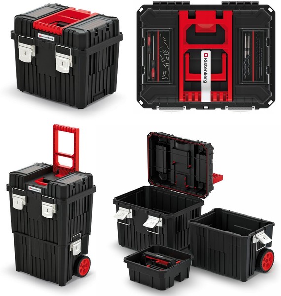 Kistenberg Werkzeugkoffer Werkzeugkasten Werkzeugtrolley Kiste Mit RӓDern Khvwm-image