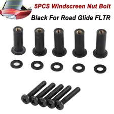 Black Windscreen Well Nut Bolt Screws Kit For Harley Touring Road Glide 98-22 US