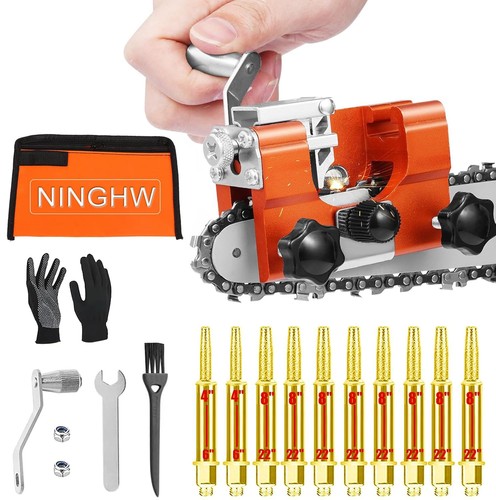 Chainsaw Sharpener Jig, Upgraded Chain Saw Sharpener Tool, Hand Crank Chainsa...