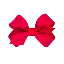 Girls' Crepe Satin Hair Bow with Grosgrain Underlay and Plain Wrap Center on ...
