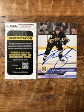 John Beecher IP Signed Jumbo UD Young Guns Card JSA Coa Bruins Autographed