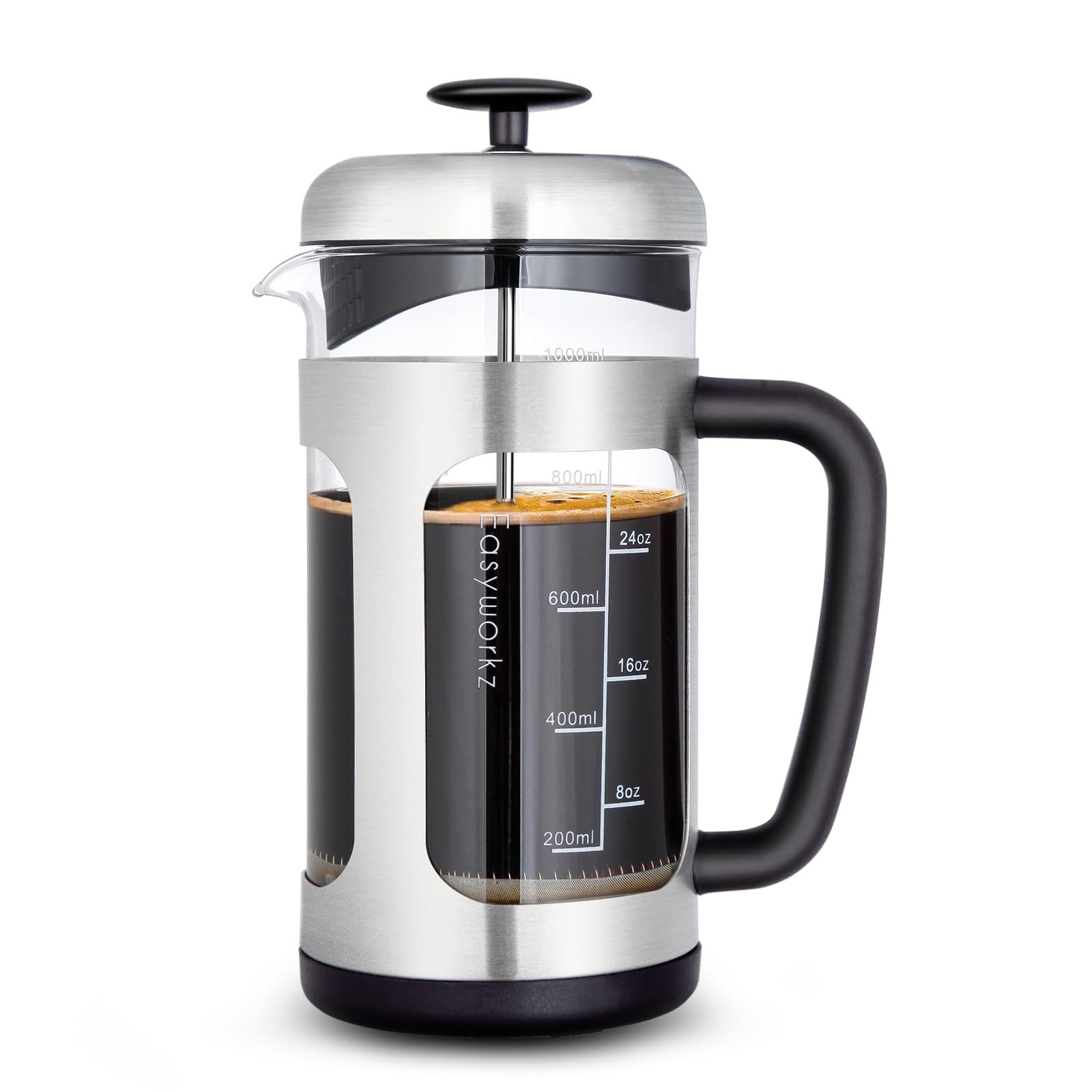 Easyworkz French Press, Stainless , Heat-Resistant Glass, So
