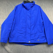 Lands' End Girls Squall Jacket Size L 14-16 Blue Fleece Lined Winter Ski Coat