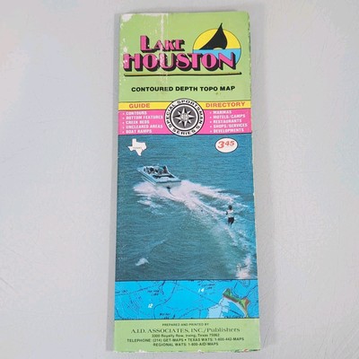 Vintage Special Sportsman's Lake Houston Texas Contoured Depth Topo Map