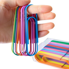 4" Inch Large Paper Clips, 30 Pcs Vinyl Coated Multicolored Mega Large Jumbo Gia