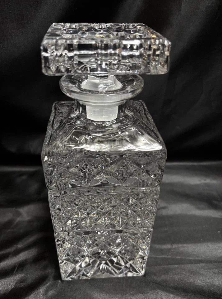 Bohemia Crystal “Madison” Diamond Pattern Crystal Decanter W/ Stopper 9” - Image 2 of 4