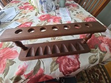 De colección DECO Decatur Industries Madera de Nogal 7 Pipas Soporte Soporte para Fumar Colgante