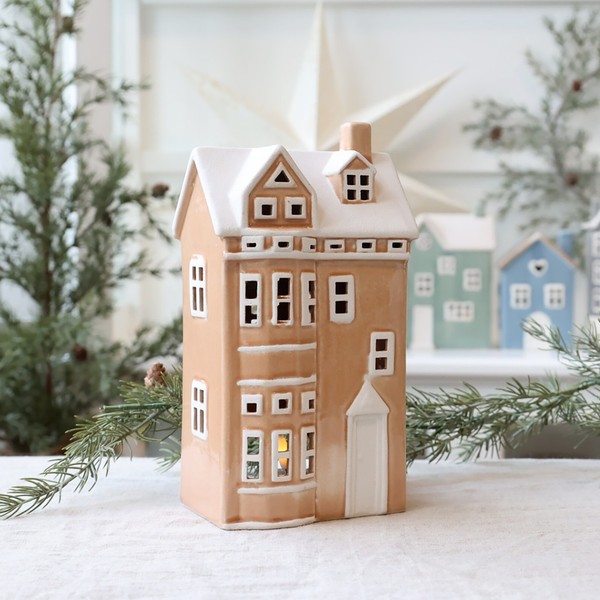 Chic Antique Chamonix Haus FüR Teelichter, H25,5/L13/B9,5 Cm Puder Lichthaus-image