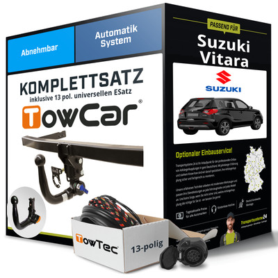 Anhängerkupplung abnehmbar für SUZUKI Vitara +E-Satz NEU inkl. EBA