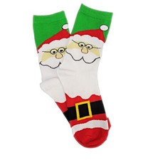 Christmas Holiday Socks Adult Medium - Santa Clause Face / Medium