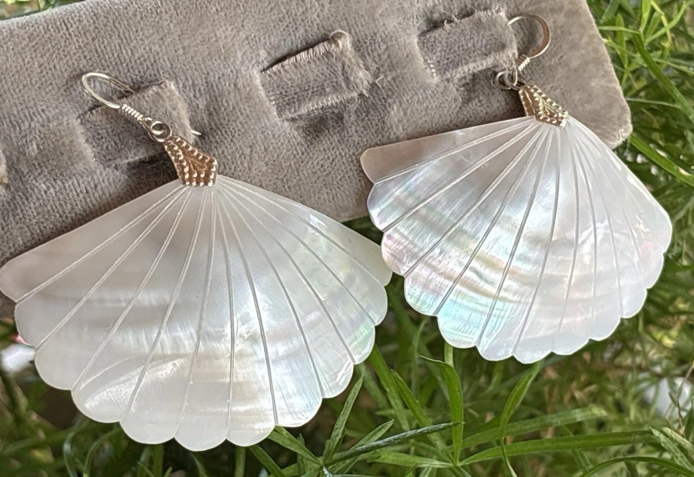 Natural Shell White Big Statement 925 Sterling Si… - image 2