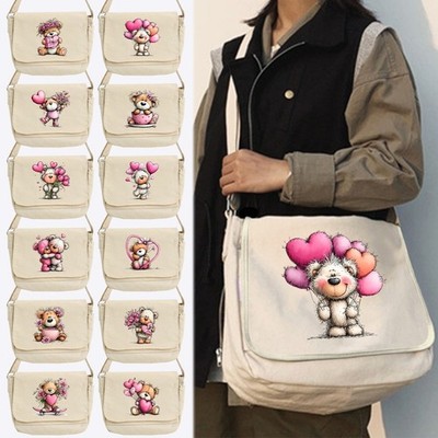 Unisex Teddybär Design Umhängetasche für Schule Arbeit Basic Messenger Bag