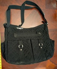 Vera Bradley Large Diaper Bag Waterproof Zebra Striped Lining Multi Compartment