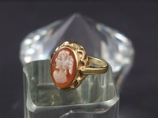 Schöner Damen-Kamee-Ring aus 333er Gold mit einer Muschelgemme