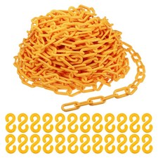 Plastic Chain Links, 100 Foot 2" Safety Chains, Yellow Plastic Chains