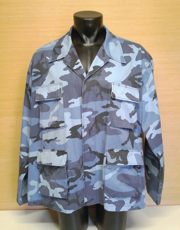 Vintage Rothco Blue Urban Camouflage Ultra Force 4 Pocket BDU Jacket Coat XXXL