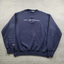 Vintage Jansport Azusa Pacific University Sweatshirt Mens Large Navy USA 90s