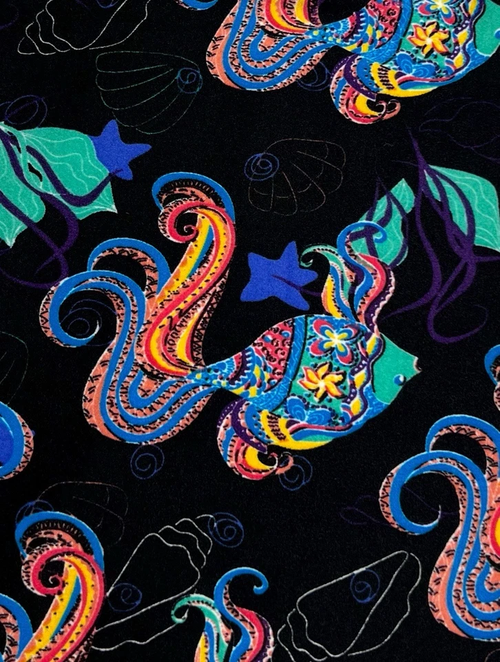Leggings LuLaRoe OS Talla Única Tropical PEZ DORADO Beta Pez Brillante Colorido Arco Iris Foto 2 de 4