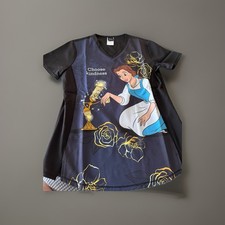 Disney Beauty The Beast Cherokee Scrubs Tooniforms V Neck Top size xs New
