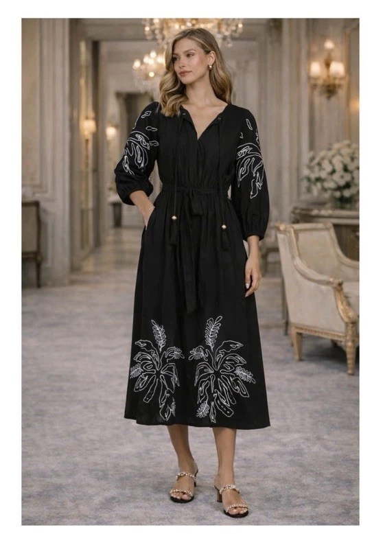 knee length dresses for ladies Multi Floral Print Long Sleeve Maxi Dress - All Dresses