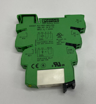 Phoenix Contact PLC-RSC-24VDC/21HC socket and SPDT relay assembly mechanical