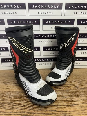 RST Tractech Evo III Motorradstiefel schwarz weiß rot Größe US 9 - UK 8 - EU 42 