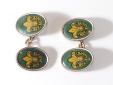 Vintage Boy Scouts Enamel Cufflinks Scout Association Fleur De Lis