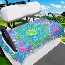 ENYORSE Golf Cart Seat Covers - Ethnic Style Golf Cart Towel Blanket for 2/4 Sea