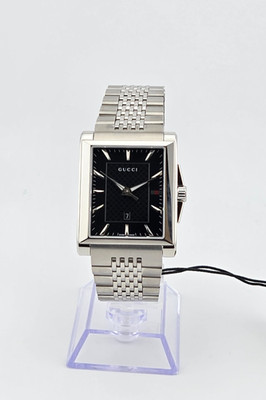 Gucci G-Timeless YA138401 Men's Stainless Steel Black Dial Watch  