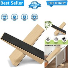 Versatile 2 Pack Wooden Door Stops - Secure Non-Slip Grip for Indoor/Outdoor