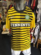 Genuine Celtic 2011/12 Third Shirt Nike Men’s Large Yellow Black Tennent’s
