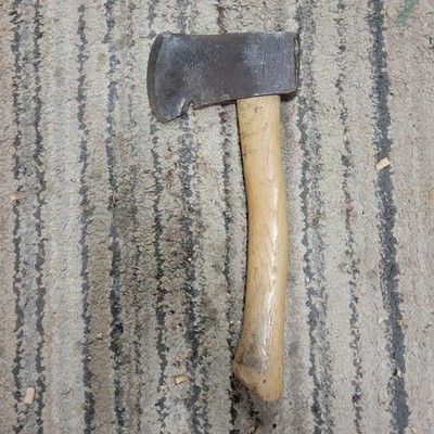 VERY OLD Vintage Craftsman Hatchet Original Logo. Made In USA Wood Handle