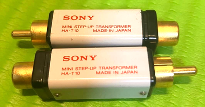 SONY HA-T10 MCカートリッジ用昇圧トランス SONY HA-T10 Mini Step Up Transformer MC Cartridge RCA Pair Tested