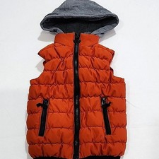 Appaman Puffer Vest Kids 3T Orange Hooded Quilted Streetwear Warm Urban Winter