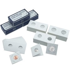 3 Assorted Sizes 150 Pieces Coin Flips 2" x 2" Cardboard Coin Holders Mylar C...