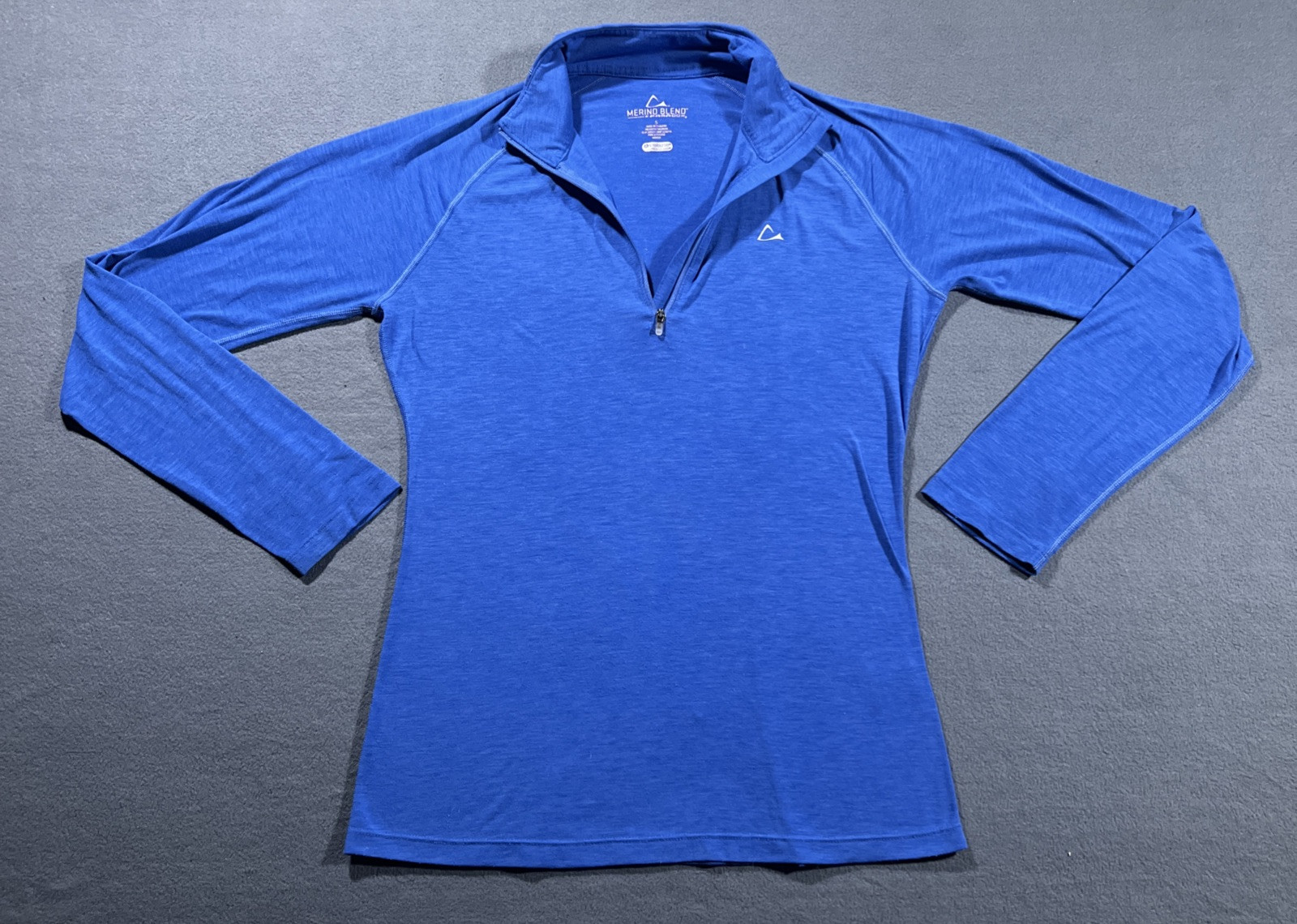 Merino Blend By Paradox 1/4 Zip Womens Small Blue DriRelease Base Layer Gorp Ski
