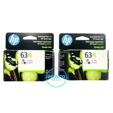 GENUINE 2-PACK HP 63XL TRI-COLOR INK OFFICEJET 3830 F6U63AN SEALED BOXES 2026