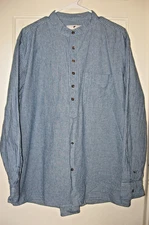 LEE VALLEY IRELAND COTTON SHIRT SZ XXL BLUE WHITE STRIPED EUC