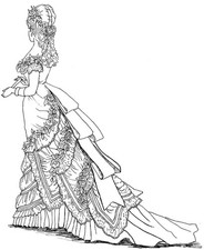 Bailey Sewing Pattern for 24" Lady Doll 1876 Evening Gown 92 Lincoln