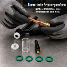 WIG Gaslinsen Glasbecher Set, 9-teiliges Schwei&szlig;zubeh&ouml;r Set mit 1.6mm