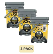 (3 Pack) Purina Tidy Cats 4-in-1 Strength Clumping Cat Litter, Low Dust, 35 lb