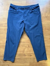 Lululemon ABC Pants Mens 40x32 Navy Blue Slim Fit Warpstreme Tech Performance